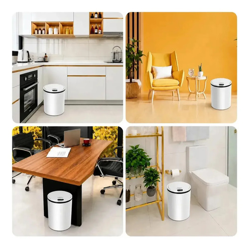 Lixeira Inteligente com Sensor 16L Cor Branco Durável e Moderna para Residencial e Comercial