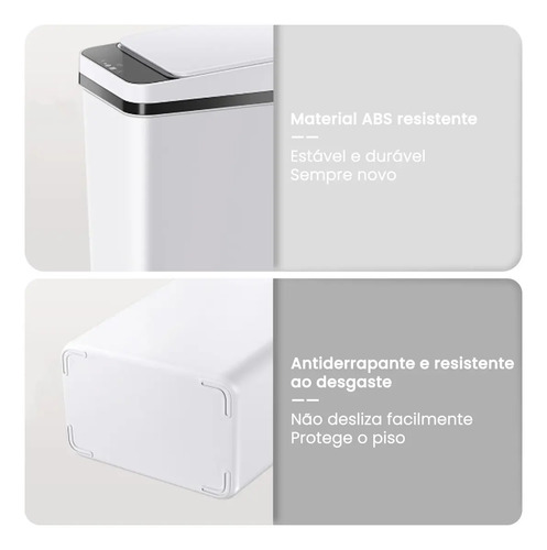 Lixeira Inteligente com Sensor Automático 12L Branca – Visualização de Bateria, Ideal para Quarto e Banheiro---Marce: SISWISH