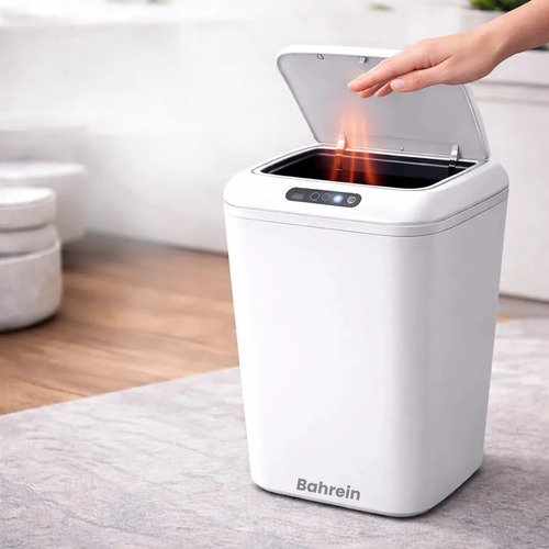 Lixeira inteligente sensor automatico 16l cor branco recarre