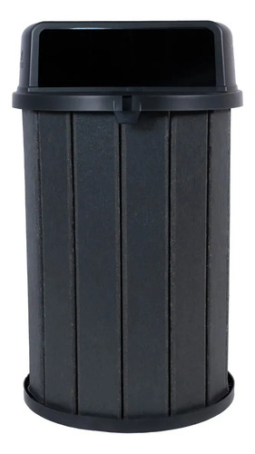 Lixeira mbs ecologica madeira plastica 100l coleta seletiva