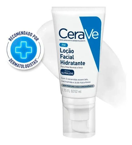 Locao facial hidratante com ceramidas e niacinamida pm cerav