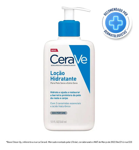 Locao hidratante para pele seca a extra seca 340ml cerave