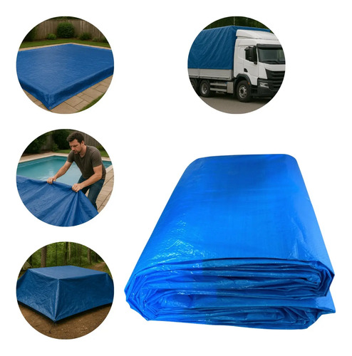 Lona 8x12 impermeavel encerado c corda caminhao 100 micras