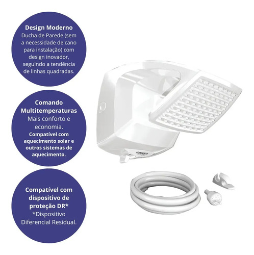 Lorenzetti Futura Multitemperaturas ducha de parede branco 7500W 220v