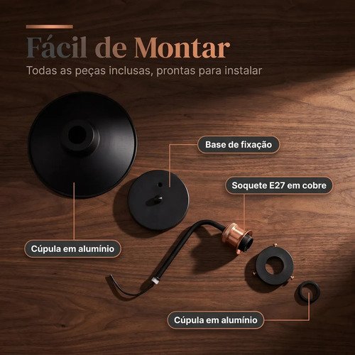 Luminária Arandela Industrial Vintage Tony Iluminação E27 Retro Parede Preto/cobre Aluminio