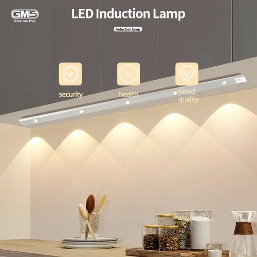 Luminária Barra Led 60cm Sensor Movimento Recarregável Usb