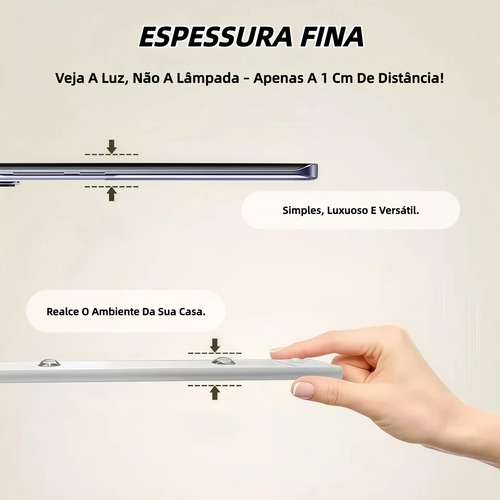 Luminária Barra Led Sensor Movimento Recarregável Armário