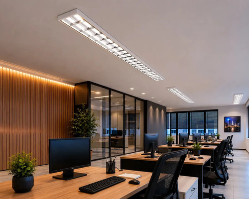 Luminária Calha Comercial Para Lâmpada Tubular Led T8 120cm Tipo Sobrepor Cor Branco Voltagem