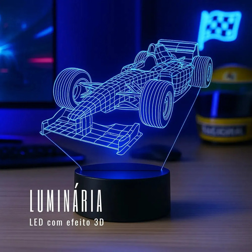 Luminária Carro Fórmula 1 Corrida Para Presente Criativo