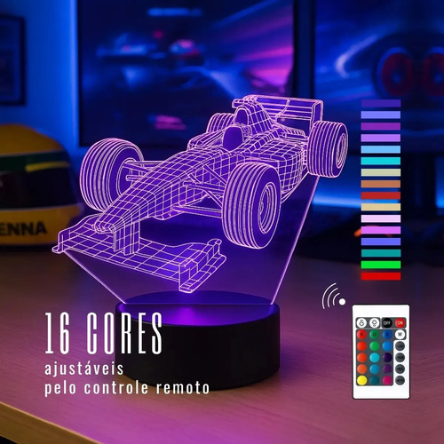 Luminária Carro Fórmula 1 Corrida Para Presente Criativo