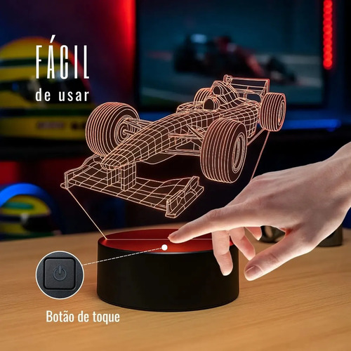 Luminária Carro Fórmula 1 Corrida Para Presente Criativo