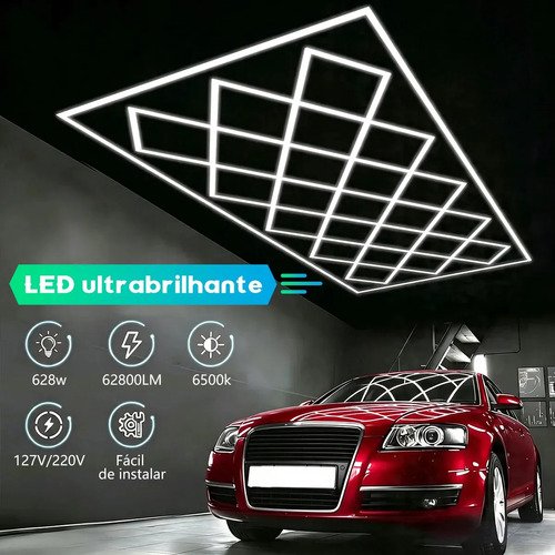 Luminaria Colmeia Led 23 Células Oficina Iluminação Lampada lâmpada LED 6500k Pendente Branco Luminária Hexagonal