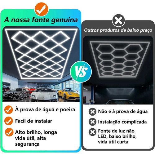 Luminaria Colmeia Led 23 Células Oficina Iluminação Lampada lâmpada LED 6500k Pendente Branco Luminária Hexagonal