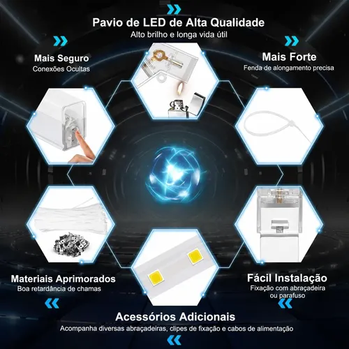 Luminária Hexagonal Led Teto 14 Células Colmeia 3 Iluminação