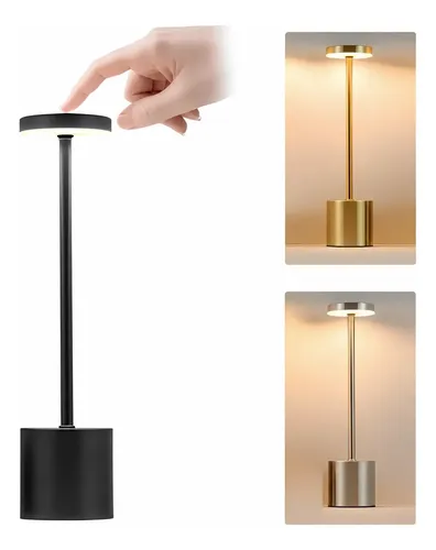 Luminaria led 3 cores sem fio abajur de mesa recarregavel
