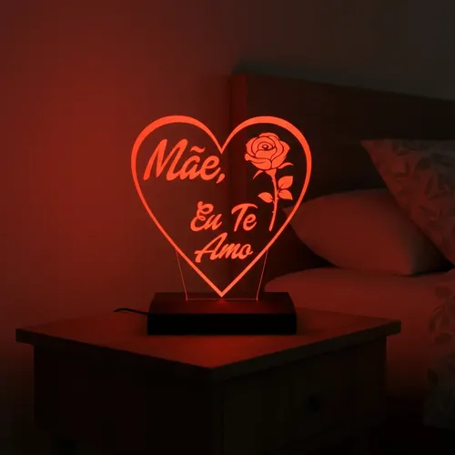 Luminária Led 3d Dia Das Mães Presente Criativo 16 Cores 1