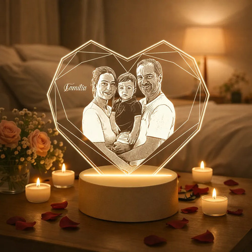 Luminaria led coracao foto personalizada presente casal 1 1