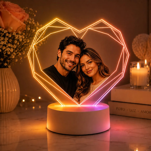 Luminaria led uv foto colorida personalizada presente natal 1