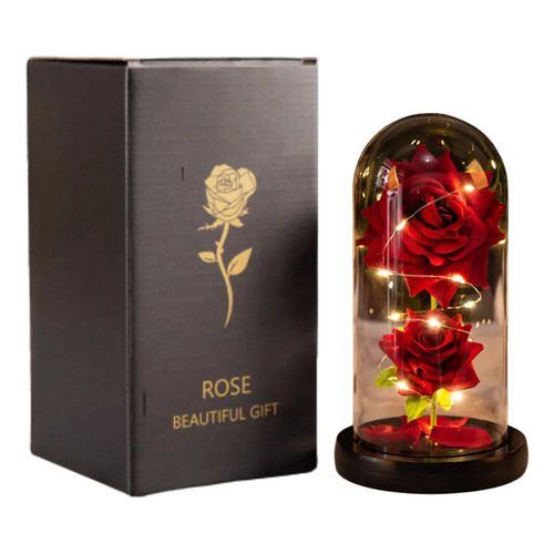 Luminaria rosa encantada led cupula presente flor pilha 1