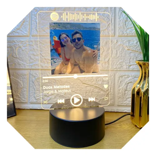 Luminária Spotify Dia Dos Namorados Presente Led Fixa