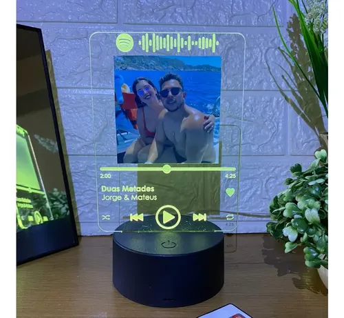Luminária Spotify Dia Dos Namorados Presente Led Rgb Control