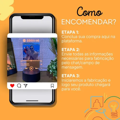 Luminária Spotify Dia Dos Namorados Presente Led Rgb Control