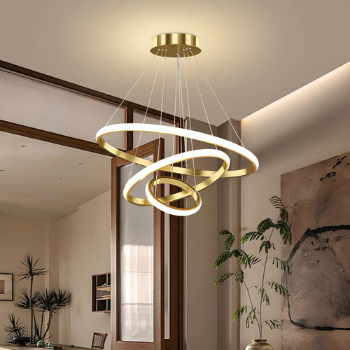 Lustre led sala moderno 60w 3 arcos pendente luminaria teto