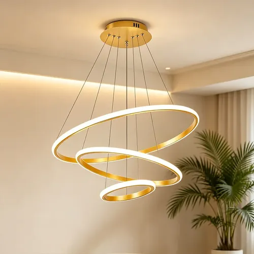 Lustre led sala moderno 60w 3 arcos pendente luminaria teto