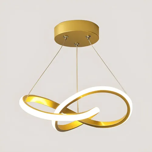 Lustre pendente moderna ledluminaria dourado redondo sala