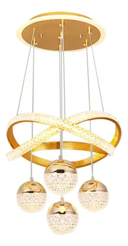 Lustres led pendente modernoluminaria de teto 2aneis 4bolas