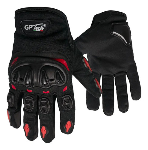Luva gp tech highway com protecoes cor vermelho tamanho gg