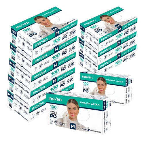 Luva latex cpo kit com 1000 kit 10cx