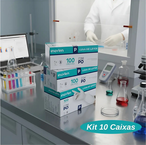 Luva Latex C/pó Kit Com 1000 Kit 10cx