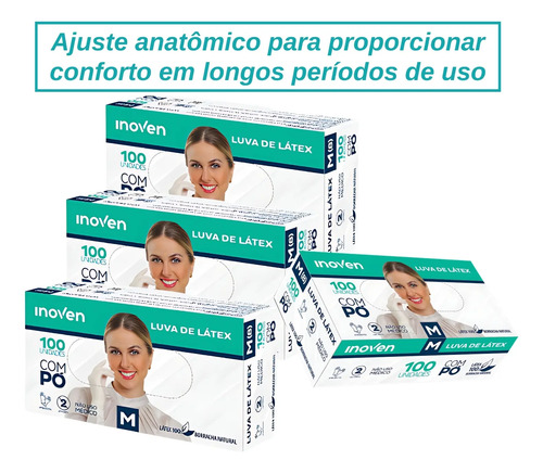 Luva Latex C/pó Kit Com 1000 Kit 10cx