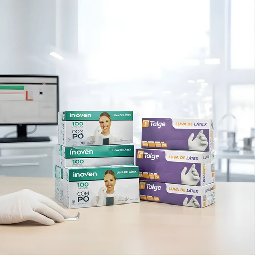 Luva Latex C/pó Kit Com 1000 Kit 10cx
