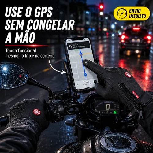 Luva Moto Motoqueiro Impermeável Térmica Inverno Frio Touch