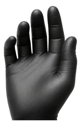 Luvas descartáveis antiderrapantes Talge Luva Nitrílica cor preto tamanho G de nitrila x 100 unidades