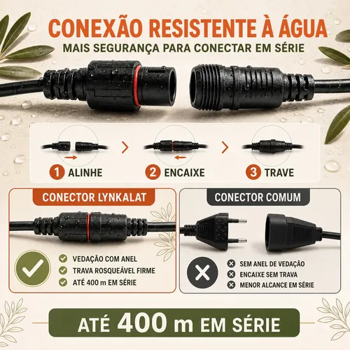 Lynkalat G40 30m Cordão Luz 55 Lâmpadas Led Decorativa
