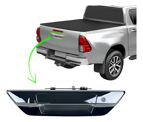 Macaneta tampa traseira toyota hilux 2016 a 2025 cromada