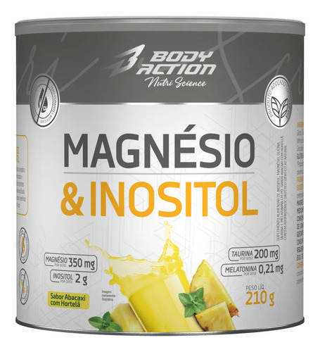 Magnesio e inositol taurina melatonina 210g bodyaction sabor