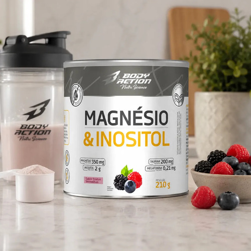 Magnesio Inositol Bodyaction 210g Frutas Vermelhas