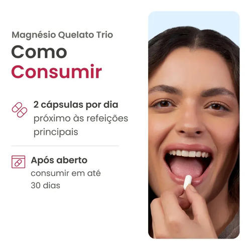 Magnésio Quelato Trio Vhita 3 Em 1 - 60 Caps