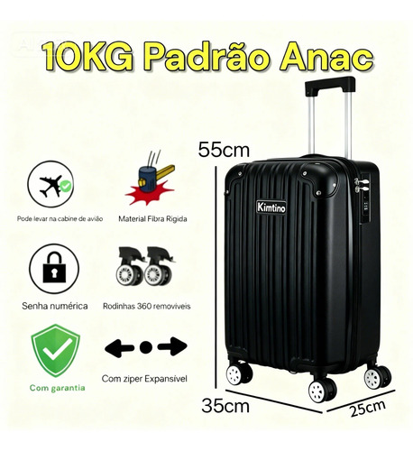 Mala 10 Kg Para Viagem Bagagem Com Fechaduras De Combinação
