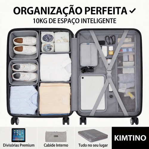 Mala 10 Kg Para Viagem Bagagem Com Fechaduras De Combinação
