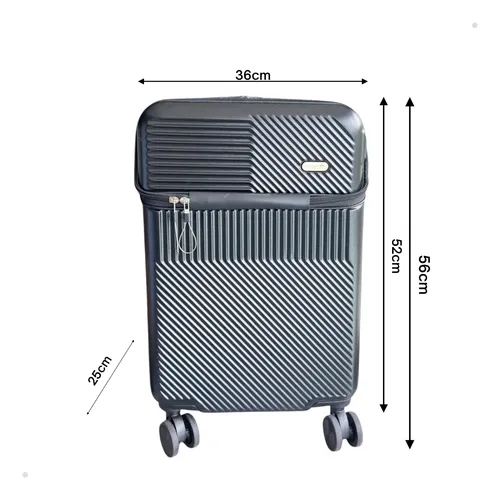 Mala De Bordo 10kg Polipropileno Flexivel 4 Rodas 360° Usb