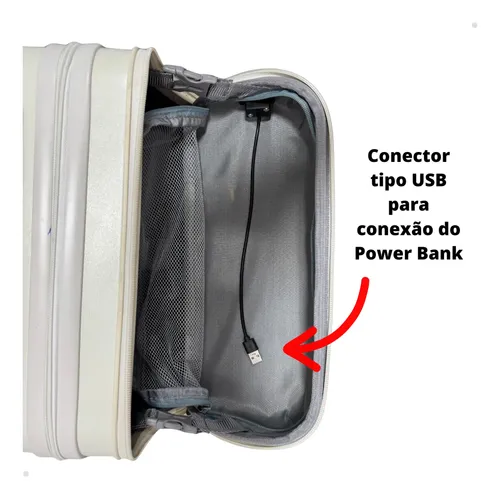 Mala De Bordo 10kg Polipropileno Flexivel 4 Rodas 360° Usb