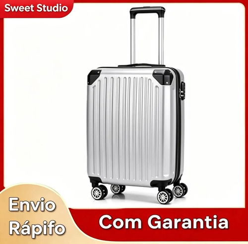 Mala de bordo aj shops prateada abs com rodas removiveis de