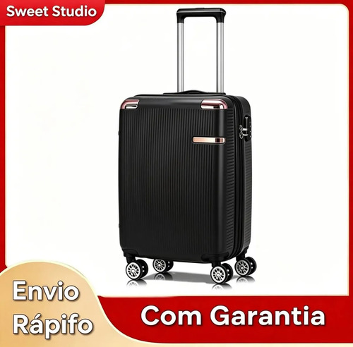 Mala de bordo rigida abs preto sweet studio com rodas duplas