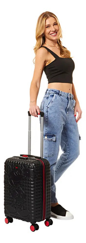 Mala De Bordo Viagem Pequena Preto Mickey Luxcel