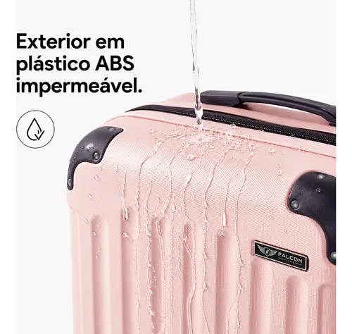 Mala De Viagem Bordo Mão Pequena 10kg Abs Cadeado 360